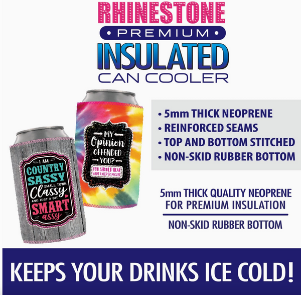 Rhinestone Can Cooler