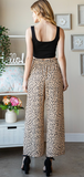 Khaki Animal Culottes Pants- Plus size