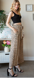 Khaki Animal Culottes Pants- Plus size