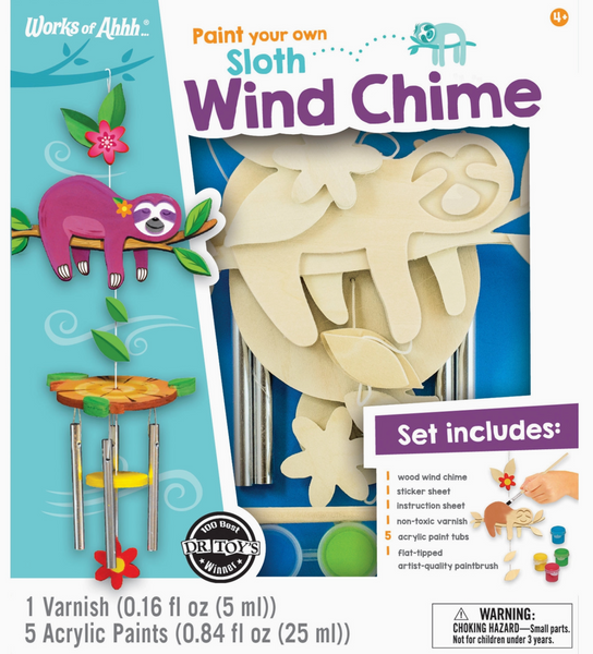 Sloth Wind Chime Wood Paint Set