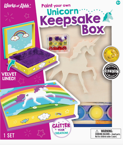 Unicorn Keepsake Box Wood Paint Set