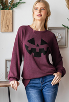 Long Sleeve Solid Urban Ribbed Halloween Top