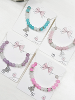 Butterfly Pendant Mix Bead Bracelet