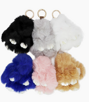 Bunny Rabbit Fuzzy Faux Fur Key Chain