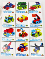Cartoon Car Team Building Block Assembly Toy- 1 mystery cartoon car