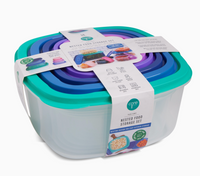 14pc Square Food Storage Bowl Set